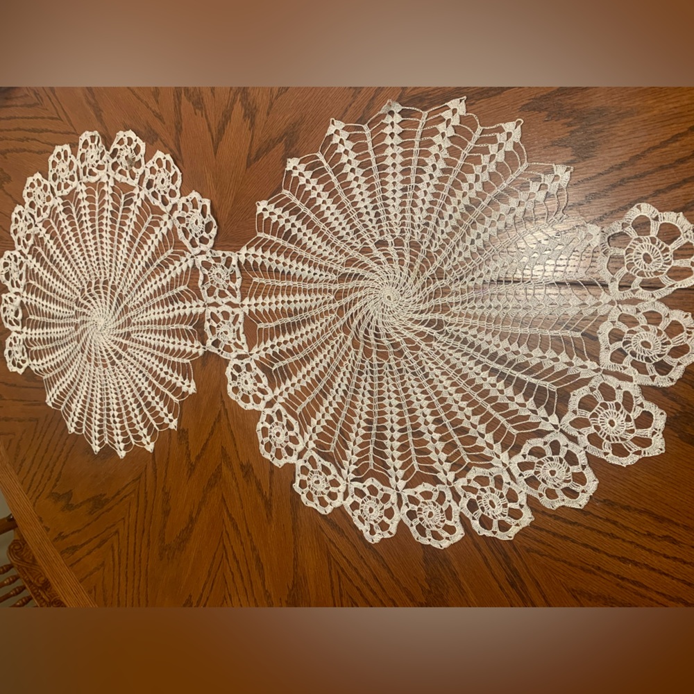 Hand crocheted doily